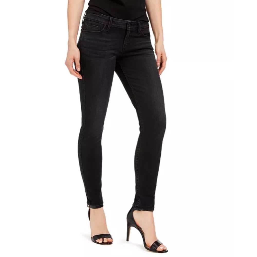 GUESS Power Skinny Low Rise Black Jeans
